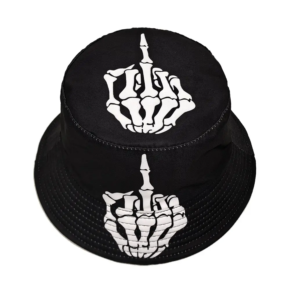 Skull Finger Bucket Hat - Image 3