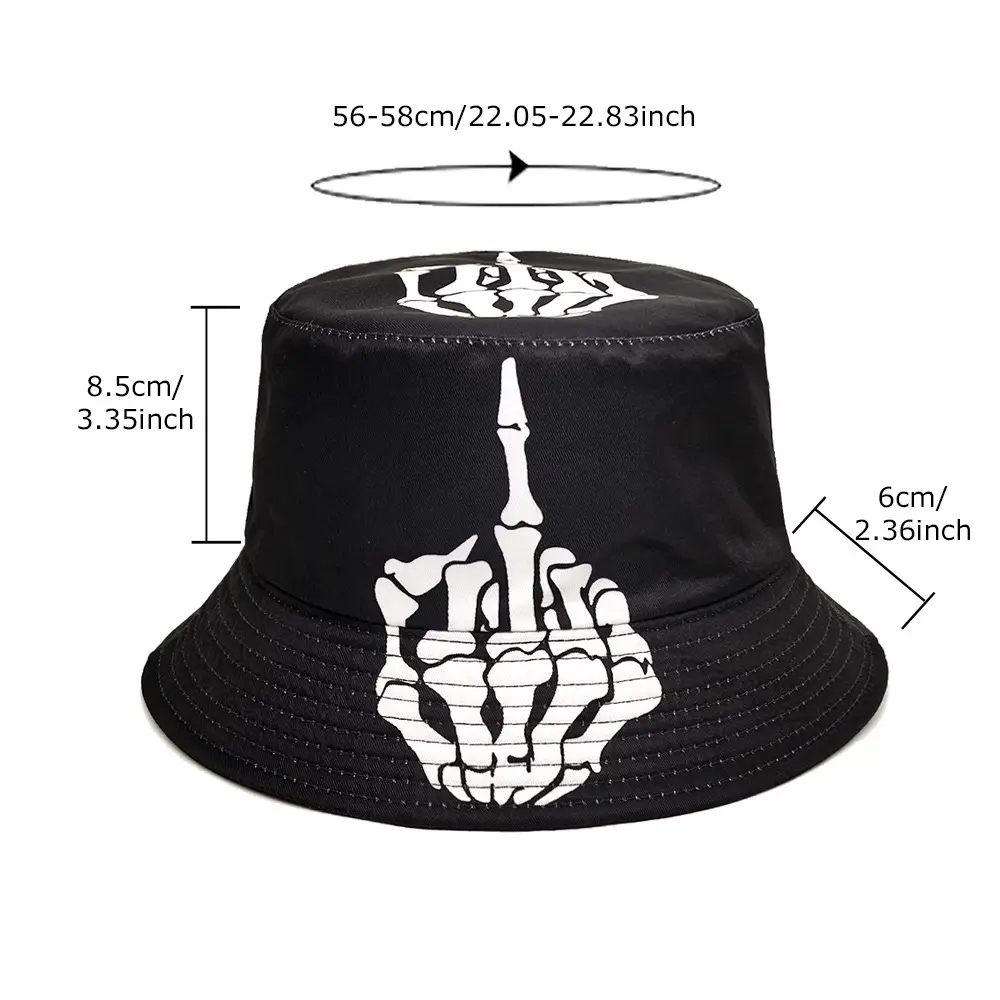 Skull Finger Bucket Hat - Image 4