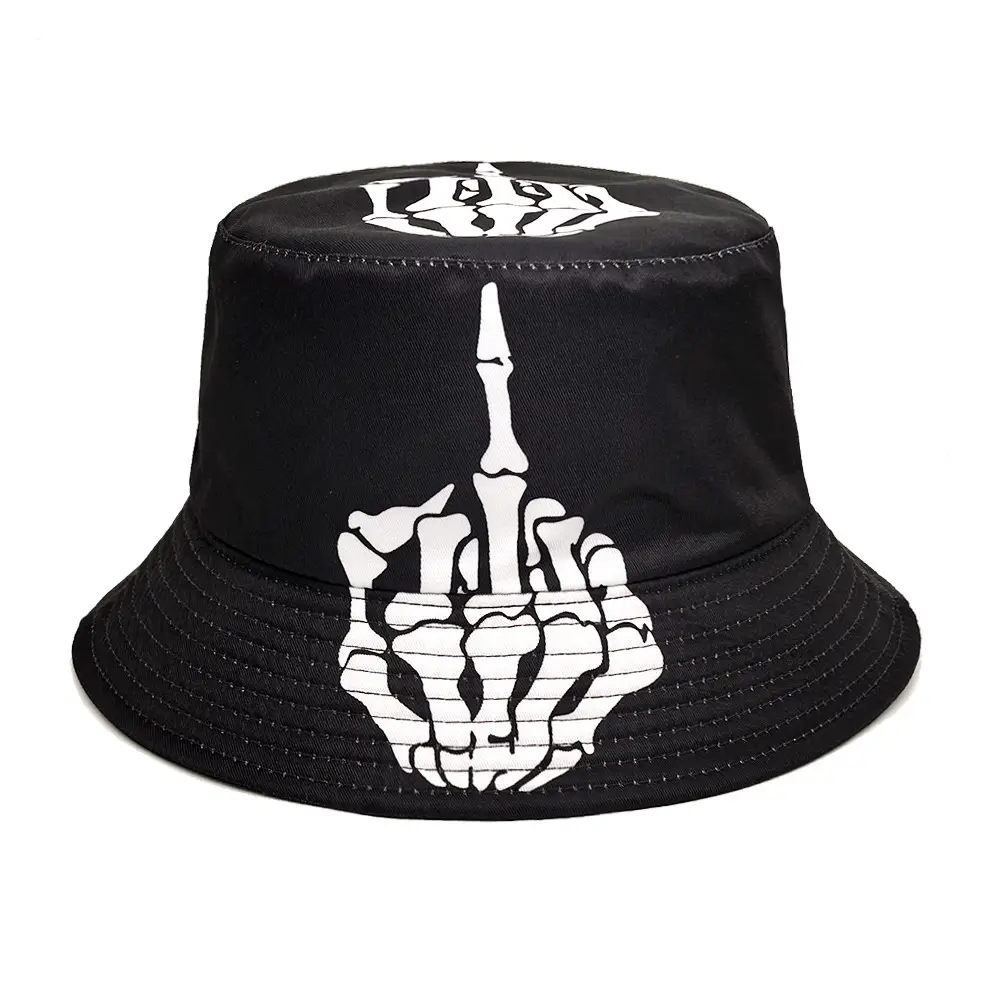 Skull Finger Bucket Hat