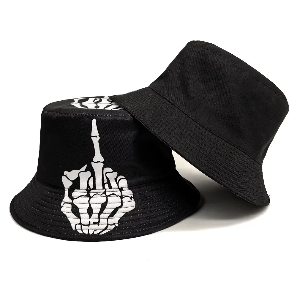 Skull Finger Bucket Hat - Image 5