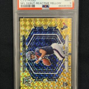 2023 Panini Mosaic CJ Stroud NFL Debut Reactive Yellow #ND3 PSA 9 Mint Rookie RC