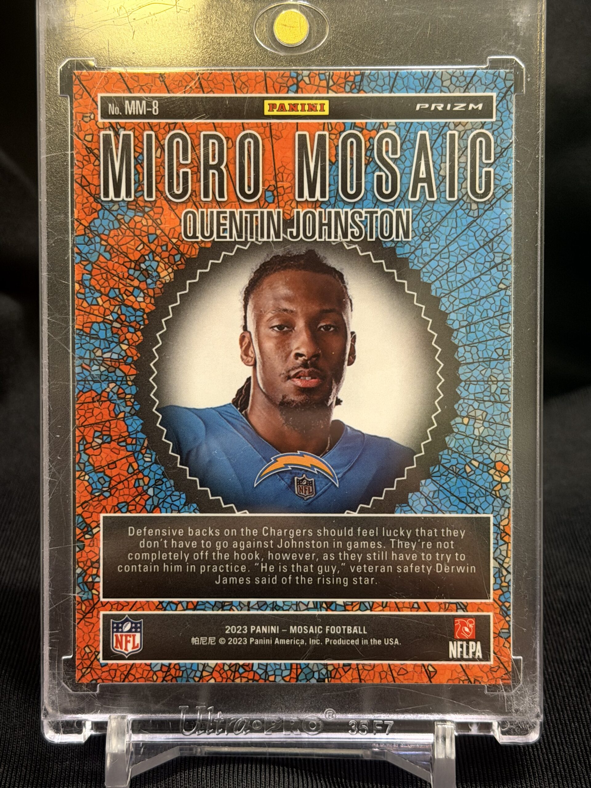 2023 Panini Mosaic Football Quentin Johnston Micro Mosaic Prizm #MM-8 Rookie RC - Image 2