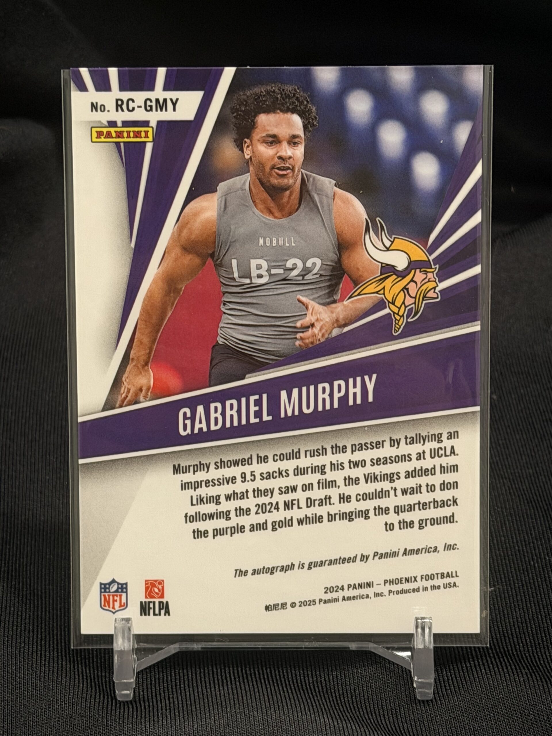 2024 Panini Phoenix Football Rookie Calligraphy Gabriel Murphy #RC-GMY Auto RC - Image 2