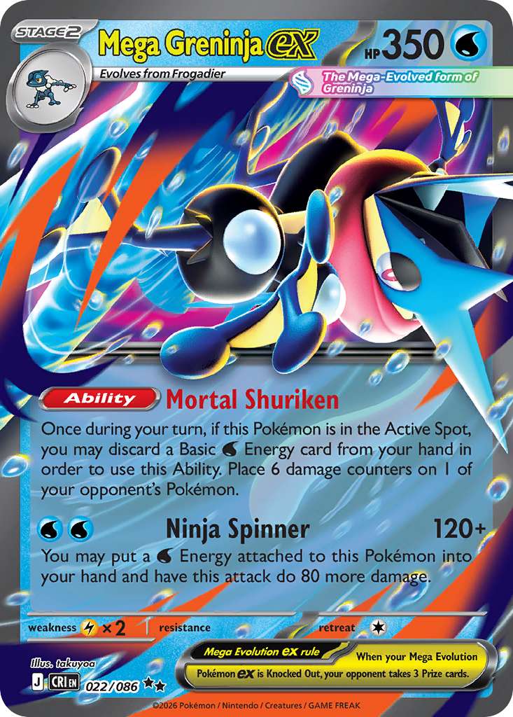 2026 Mega Greninja ex #022/086 Chaos Rising