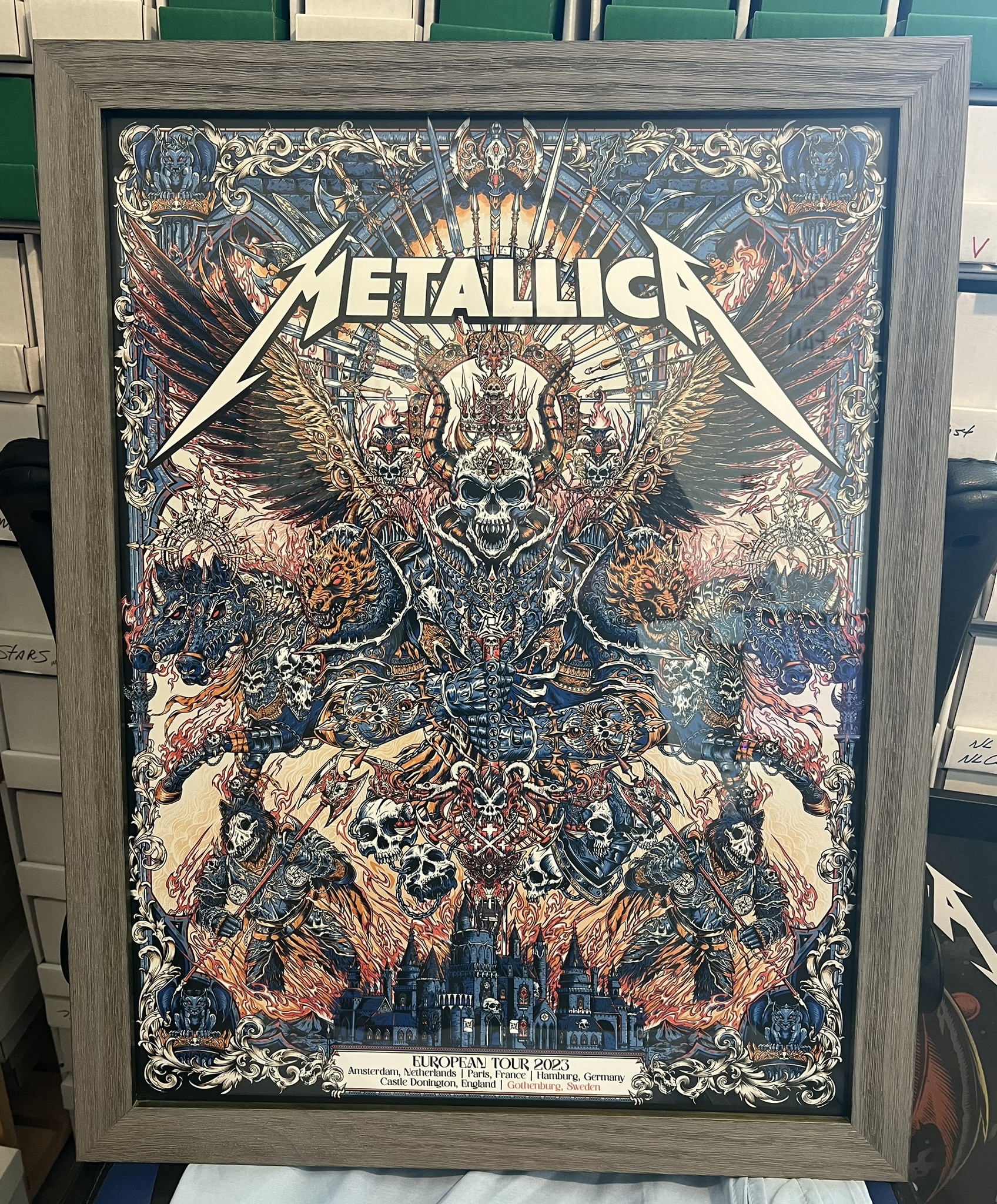 RARE Metallica Concert Poster Gothenburg, Sweden Limited Edition 2023 #213/340 18"x24" Framed