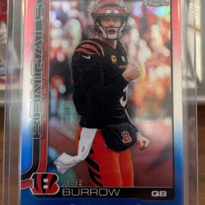 2025 Topps Chrome Joe Burrow #61 Red White Blue Refractor Cincinnati Bengals QB