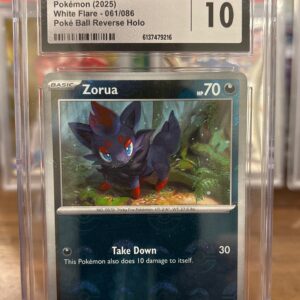 2025 Pokemon White Flare Zorua #061/086 Poké Ball Reverse Holo CGC 10 Gem Mint