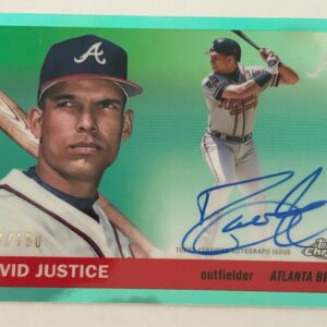 Topps Chrome David Justice #007/150 Green Refractor Autograph - Atlanta Braves