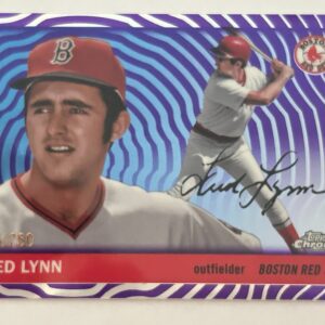 2025 Topps Chrome Fred Lynn #395 Purple Wave Refractor 084/250 Boston Red Sox