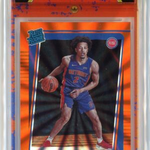2021/22 Donruss Cade Cunningham Detroit Pistons Rated Rookie Orange Laser RCG 10
