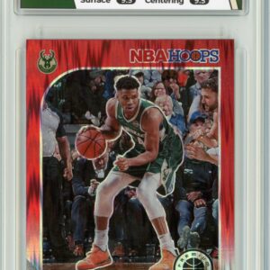 2019/20 NBA Hoops Premium Giannis Antetokoumpo Bucks Red Flash Prizm HGC 9.5