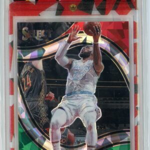 2020/21 Select LeBron James Lakers Courtside Level Red White Green Cracked Ice RCG 9.5