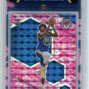 2020/21 Mosaic James Wiseman Warriors Rookie Pink Camo Mosaic Prizm RCG 9.5