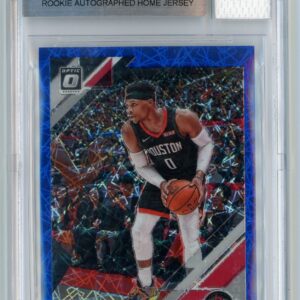 2019/20 Donruss Optic Russell Westbrook Rockets Blue Velocity Prizm BGS Slab w/GAME USED Patch