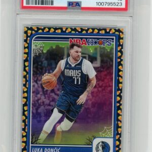 2023-24 Panini Haunted Hoops Luka Doncic Mavericks Holo Candy Parallel PSA 10