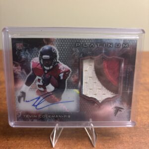 2015 Topps Platinum Football Tevin Coleman #ARP-TC Autograph Rookie Refractor Patch Card
