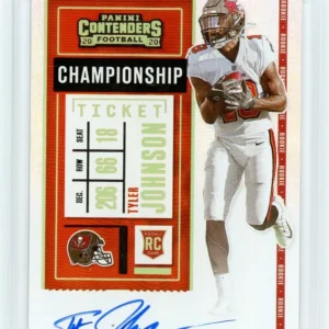 2020 Panini Contenders Tyler Johnson Buccaneers Rookie Championship Ticket Auto Variation #16/25