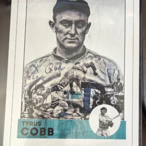 Tyrus Cobb Tigers Black Artist Signature Fine Art Print (10x14) Signed by Lauren Taylor LIMITED EDITION