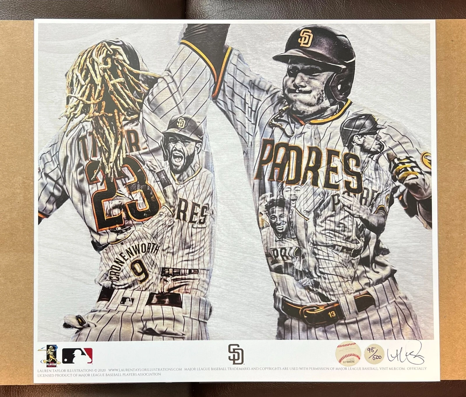 SLAM DIEGO Tatis Machado Padres 9x10 Fine Art Print Signed by Artist Lauren Taylor #95/500 SP