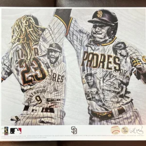 SLAM DIEGO Tatis Machado Padres 9x10 Fine Art Print Signed by Artist Lauren Taylor #95/500