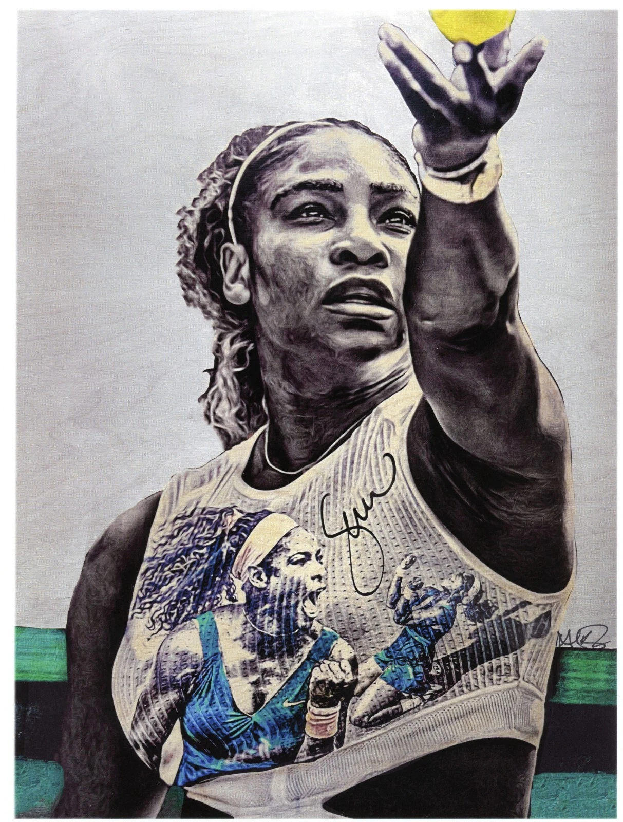 Serena Williams Tennis Player 8x10 Fine Art Print Autographed by Artist Lauren Taylor Limited Edition