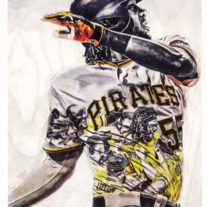 Josh Bell Pittsburgh Pirates 8x11 Fine Art Print Signed by Artist Lauren Taylor #9/500 LIMITED EDITION