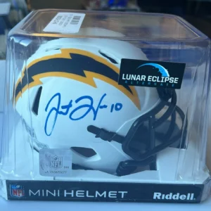 Justin Herbert Los Angeles Chargers Signed LUNAR ECLIPSE Mini Helmet w/Beckett COA