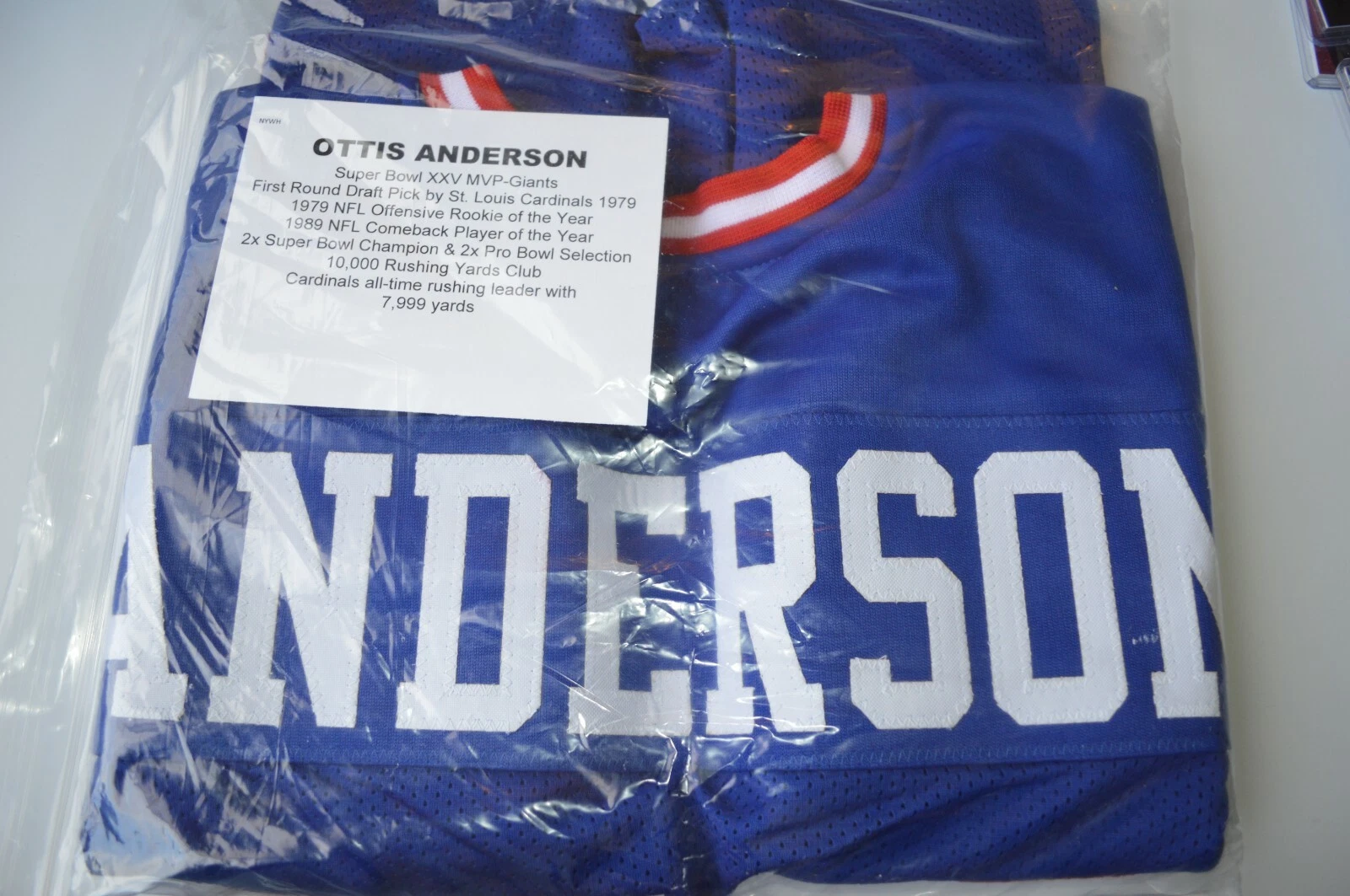 Ottis Anderson New York Giants Super Bowl MVP RB Autographed Jersey w/Stitched Name/Numbers