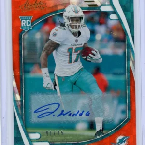 2021 Panini Absolute Jaylen Waddle Miami Dolphins Rookie Auto Orange Spectrum #41/75