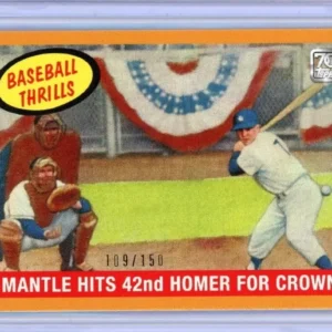 2021 Topps X Mickey Mantle Yankees Baseball Thrills '59 42nd HR Orange #109/150
