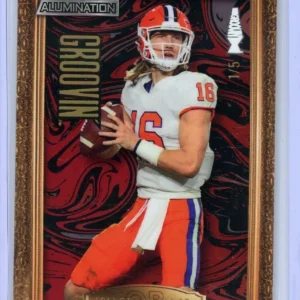 2021 Wild Card Alumination Trevor Lawrence Rookie Red Groovin' Insert Gold Frame #1/5
