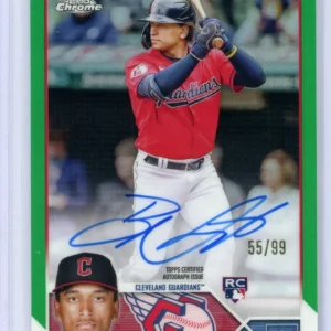 2023 Topps Chrome Bo Naylor Cleveland Guardians Rookie Autograph Green Parallel #55/99
