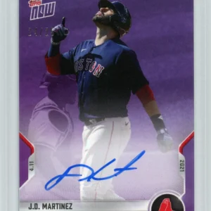2021 Topps Now J.D. Martinez Boston Red Sox Purple Parallel Autograph #24/25 Card #63C