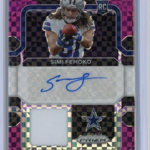 2021 Prizm Simi Fehoko Dallas Cowboys Rookie Patch Auto Purple Power Prizm #19/49