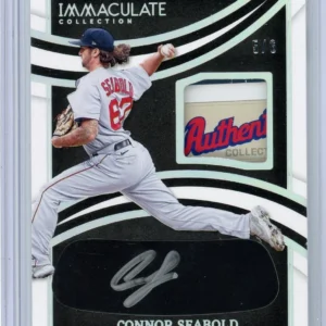 2022 Panini Immaculate Collection Connor Seabold Red Sox Rookie Auto Black Tags #5/6 Laundry Tag
