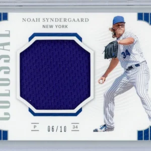 2019 Panini National Treasures Noah Syndergaard NY Mets Silver Colossal Materials #06/10