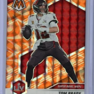 2021 Panini Mosaic Tom Brady Tampa Bay Buccaneers Orange Reactive Mosaic SB MVPs