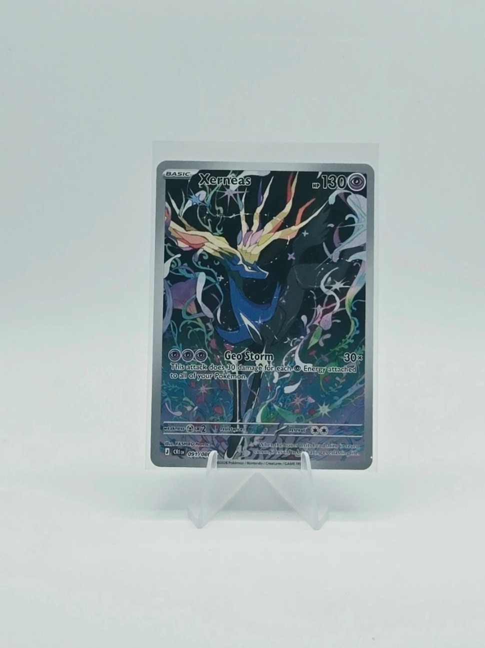 2026 Pokemon CRI Xerneas #091/086 Full Art Holofoil - Image 4