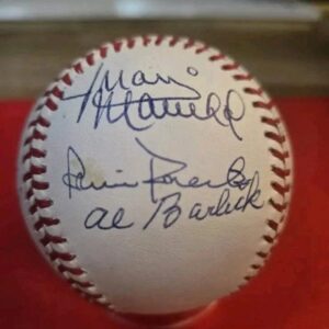 9 Hof Auto Ball Inc. W.Mays, Marichal, Matthews, Feller, Slaughter, Snider JSA Authenticated