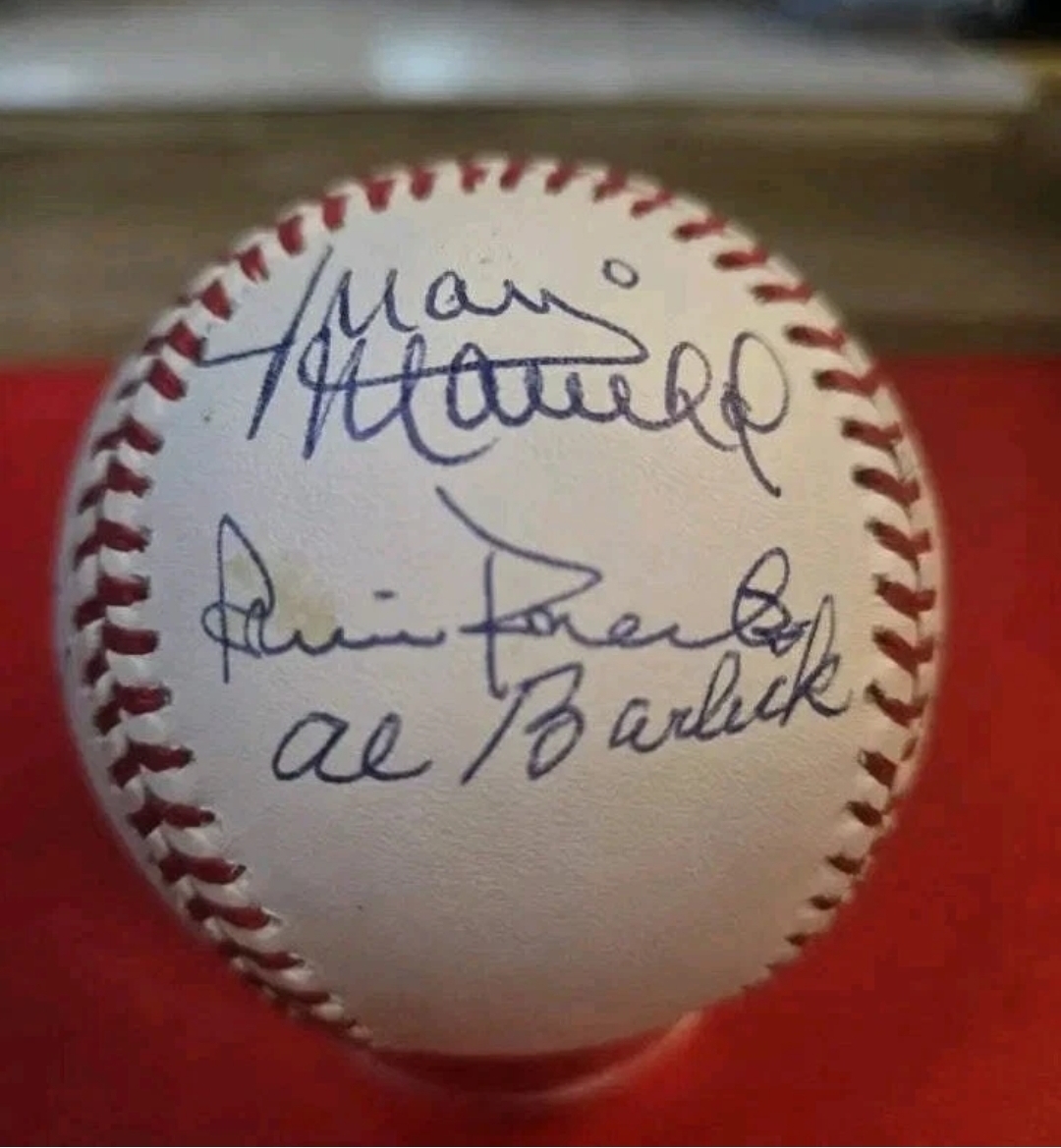 9 Hof Auto Ball Inc. W.Mays, Marichal, Matthews, Feller, Slaughter, Snider JSA Authenticated