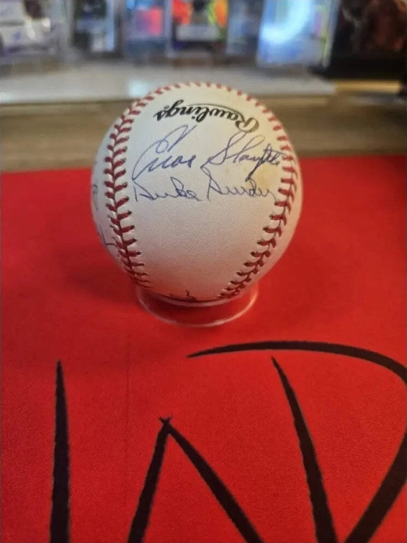 9 Hof Auto Ball Inc. W.Mays, Marichal, Matthews, Feller, Slaughter, Snider JSA Authenticated - Image 4