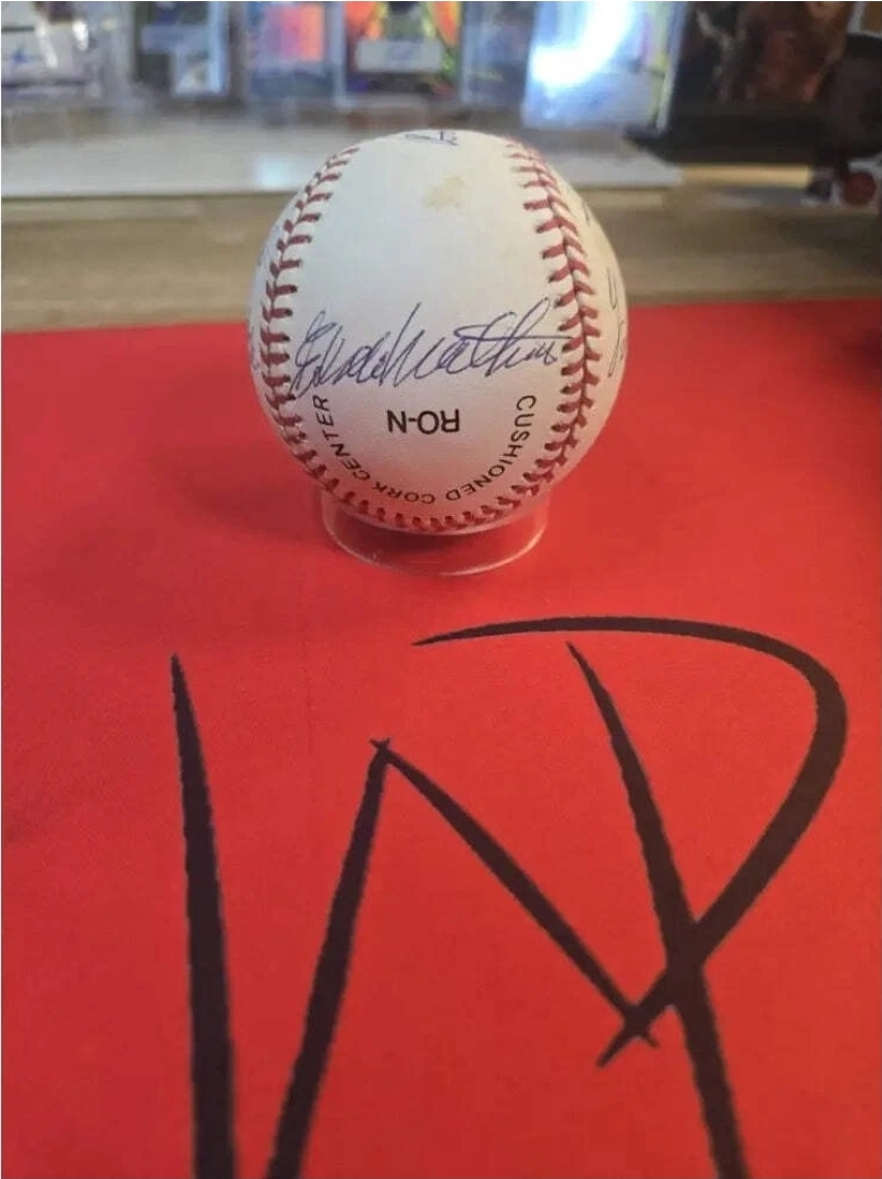 9 Hof Auto Ball Inc. W.Mays, Marichal, Matthews, Feller, Slaughter, Snider JSA Authenticated - Image 6