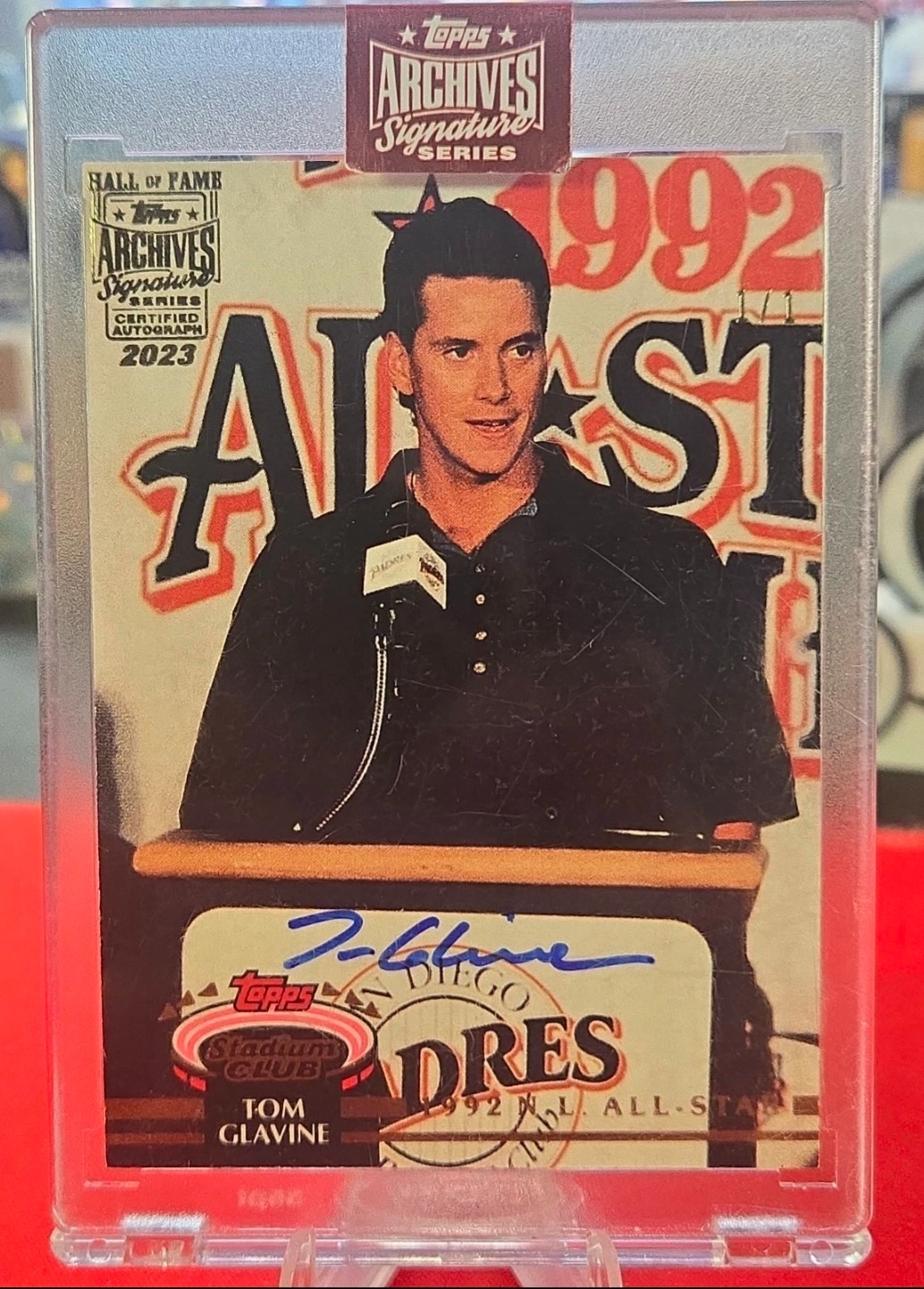 2023 Topps Archives Signature Series Tom Glavine #106 Hall of Fame Certified Autograph 1992 All-Star Game /1