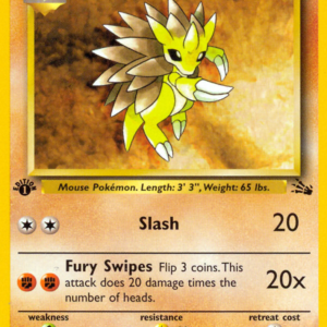 1999 Pokemon Fossil Sandslash #41/62