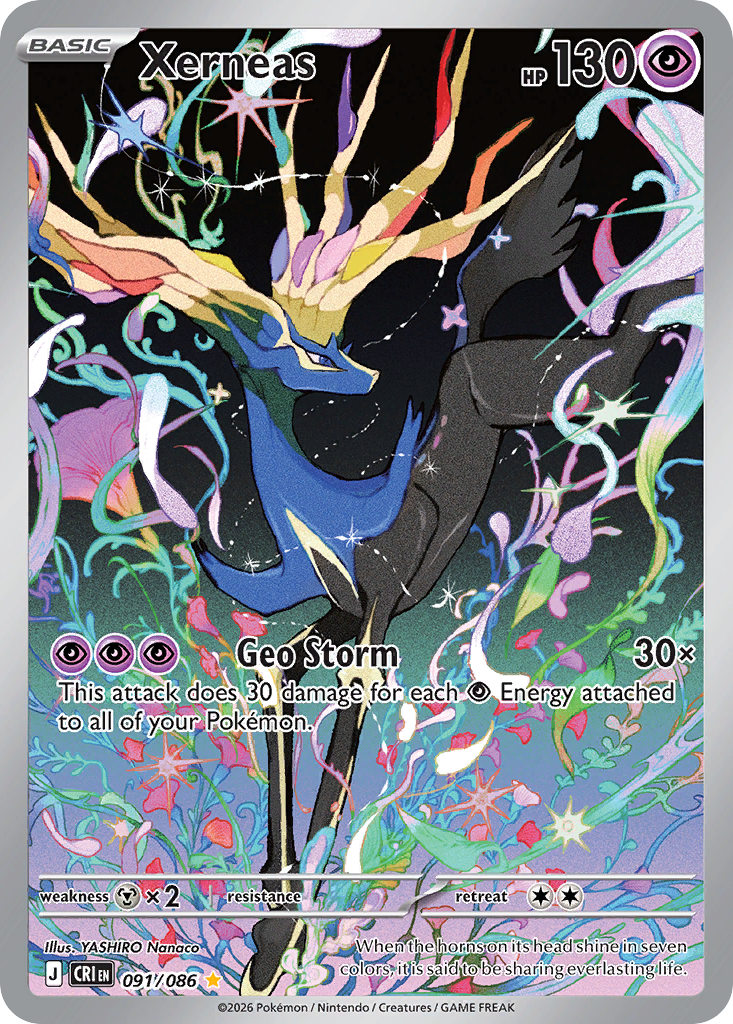 2026 Pokemon CRI Xerneas #091/086 Full Art Holofoil