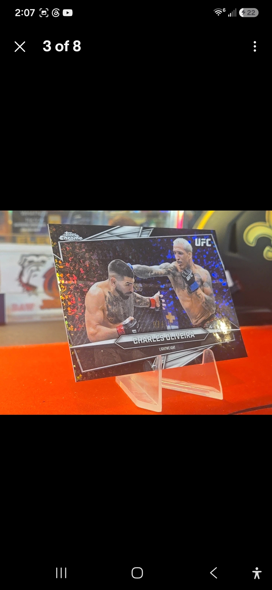 2026 Topps Chrome UFC Charles Oliveira #150 Black Speckle Refractor - Image 7
