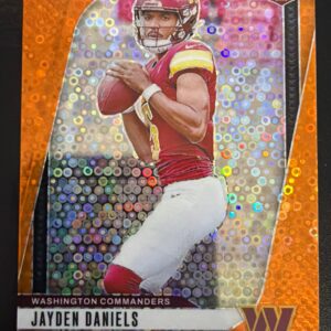 2024 Panini Prizm Football Jayden Daniels #347 Orange Circles Prizm Rookie RC