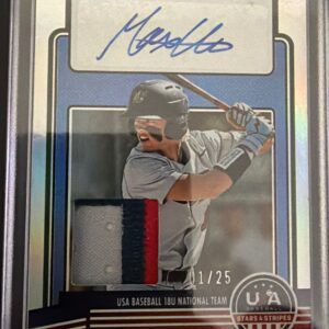 2023 Panini USA Baseball Stars & Stripes Maxwell Clark #18U-MC Patch Auto 01/25