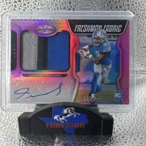 2022 Panini Certified Freshman Fabric Jameson Williams #216 Pink Auto Patch RC /149