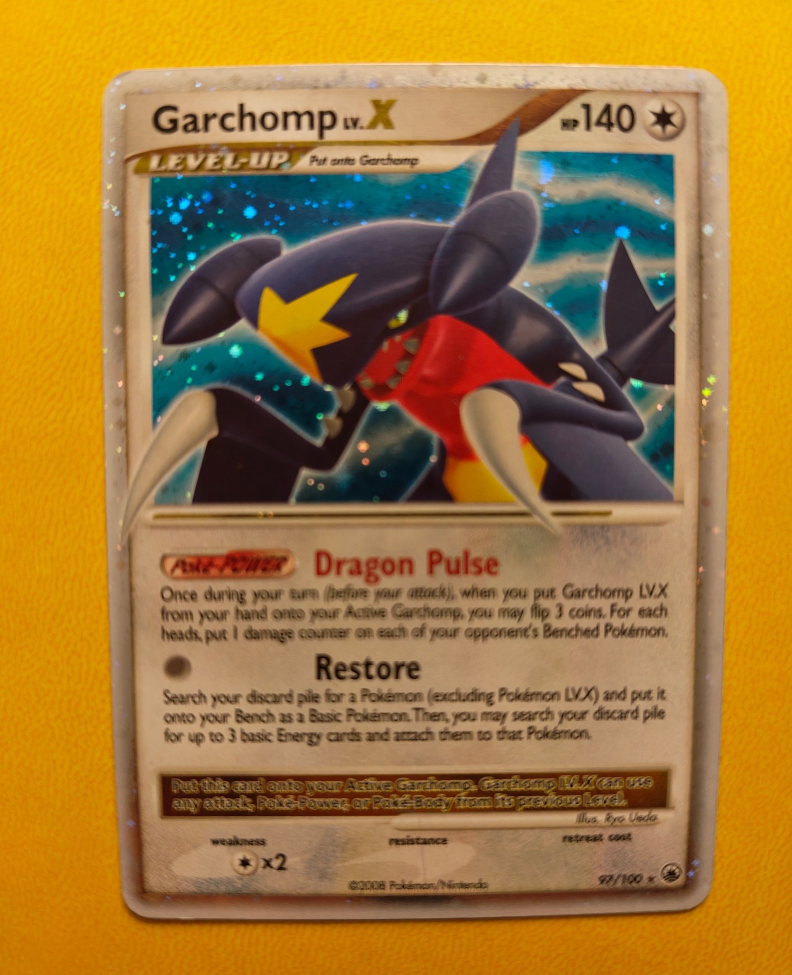 2008 Pokemon Majestic Dawn Garchomp LV.X #97/100 Holofoil